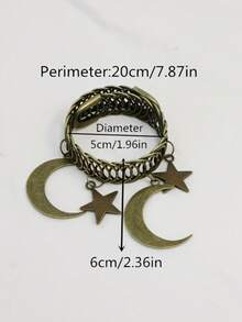 1PC Retro Vintage Star Moon Metal Curtain Tieback Hook Decorative Window Drape Holder For Living Room Bedroom Study Home Decor Accessories Gift Must Haves - one-size - View 5