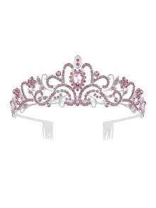 Sparkling Birthday Princess Crown – Rhinestone Tiara & Sash Set, Women's Party Decoration - View 8
