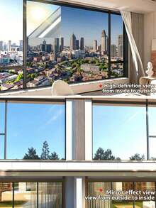 Self Adhesive One-Way Mirror Window Film, Window Film, Daytime Privacy, Anti Thermal Resistance, UV Shading, Suitable For Home And Office Glass Doors, Detachable - 1PC - View 6