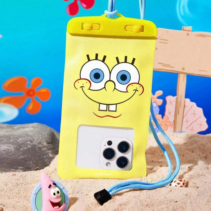 SpongeBob SquarePants | SHEIN 1. 卡通图案印花防水触屏透明水上运动手机包,适用于漂流、沙滩、游泳、划船、皮划艇、徒步旅行,可保护手机、相机、现金、护照、文件免受水、沙子、雪、灰尘的侵害。 - 黃色 - 查看 1