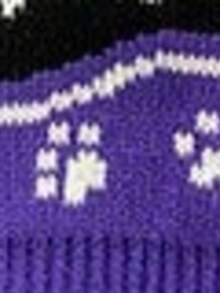 1pc Pet Cat Dog Universal Halloween Purple Ghost Paw Print Jacquard Knit Elastic Comfortable Warm Sweater, PETSIN Original Design - Multicolor - View 9