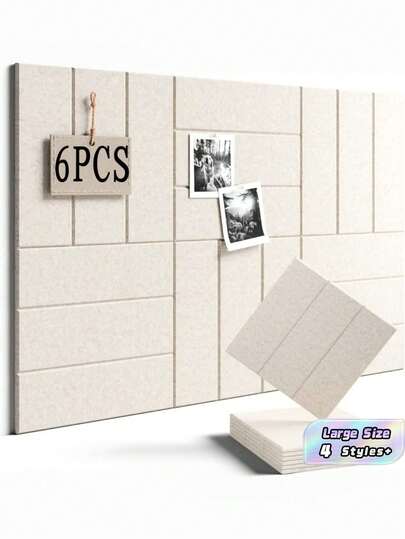 6 piezas Tablero de anuncios autoadhesivo plegable de fieltro con forma de arco grande, alternativa al tablero de corcho para oficina, hogar, aula, decoración de pared, visualización de mensajes, fotos, avisos, tablero de alfileres, alfombrilla para dardos
