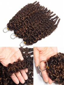 Boho Braids Highlight 4/30 彩色 Miracle Knots 鉤編髮 式捲曲無結鉤編辮 真人髮 預分束接髮 輕量可重複使用 隱形羽毛鉤編髮 螺旋捲曲 - S4/30 - 查看 14