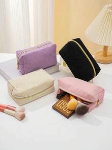 1 SET Durable Zipper Pencil Pouch Stationery Storage Pen Bag Organizer For School Office Home Daily Supplies - black - View 2