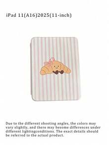 Casing Tablet Motif Garis-Garis Merah Muda Croissant yang Lucu dengan Slot Pena, Penutup Penyangga Magnetik Multi-Sudut dengan Fungsi Tidur/Bangun Otomatis - MultiWarna - View 14