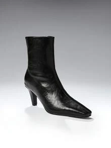 SHEIN SHUZIA Women's Elegant Sexy Point Toe High Heel Zip-On Ankle Boots - Black - View 7