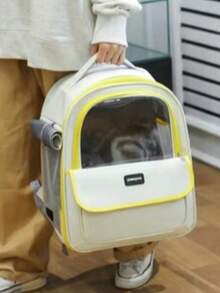 PETSIN 宠物背包，大型猫狗旅行背包，透明胶囊设计宠物包，猫狗用品，透气便携手提包，旅行包，圣诞节和情人节礼物 - 彩色 - 查看 5