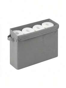 Toilet Paper Storage Basket With Lid For Bathroom, Slim Tissue Holder Bin With Clear PVC Cover & Handle, Holds 12 Standard Rolls Or 9 Mega Rolls - Multicolor - View 8