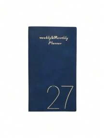1 Stück 2027 Englischer Wochenplaner Notizbuch 3,94*6,89 Zoll wasserdichtes PU-Leder Goldfolien-Cover tragbares Taschen-Terminkalender Mini-Tagesagenda Notizblock für Büro Schule Reisen persönliches Zeitmanagement - Mehrfarbig - Übersicht 11