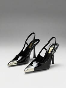 SHUZIA Women's Fashion Commuter Colorblock Pointed Toe Pumps - Black - View 6