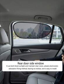 2Pcs Electrostatic Adsorption Car Sunshade Curtains, Light Blocking UV Protection Car Window Sun Shades, Clear Vision Won't Disturb Driving, Universal Fit For Windshield Side Window Sunroof Rear Window, Multi-Purpose Easy Install Auto Sun Protection - A - View 2