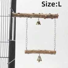 1Pc Pepper Wood Bell & Double Layered Sanding Perches & Swing & Cage Accessories For Parrot Cage Bird Stand & Toys Suitable For All Seasons - multicolor - View 11