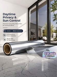 Self Adhesive One-Way Mirror Window Film, Window Film, Daytime Privacy, Anti Thermal Resistance, UV Shading, Suitable For Home And Office Glass Doors, Detachable - 1PC - View 1