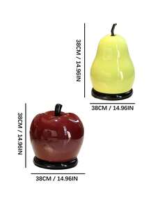 Joivida 1pc Fruit Shaped Decorative Storage Box Apple & Pear Trinket Organizer Cute Lidded Cotton Swab Container,Functional Countertop Storage Piece, Ideal For Vanity And Shelf Styling, Creative Housewarming Accent For Interior Refresh - View 4