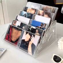 1pc Transparent CD/DVD Storage Rack, Multi-Layer CD/DVD Display Shelf, Media Storage Organizer, Desktop Decor - Multicolor - View 6