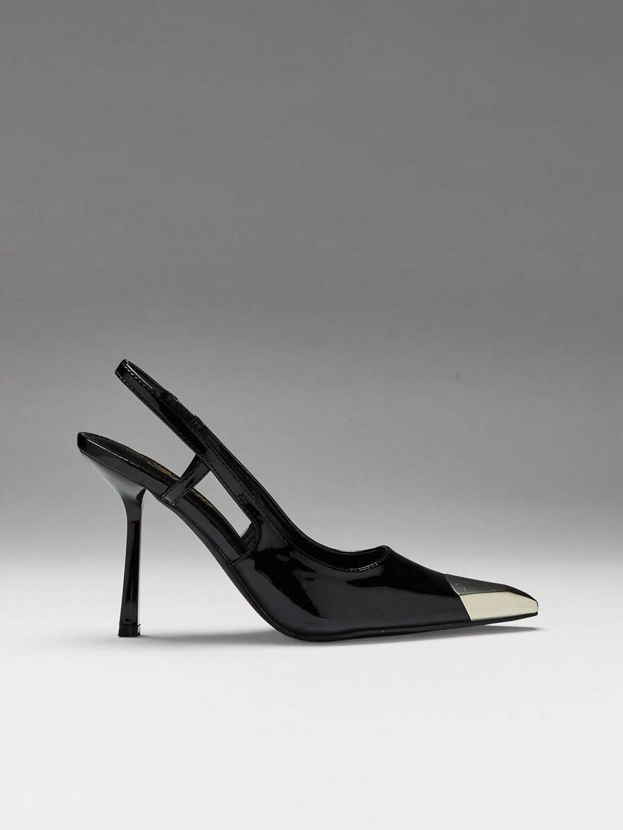 SHUZIA Women's Fashion Commuter Colorblock Pointed Toe Pumps - Black - View 1