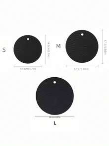 2 PCS Set Black Honeycomb Textured Silicone Round Insulation Pad Heat Resistant Anti Slip Hot Pot Trivet Mat Waterproof Easy Clean Kitchen Table Protector Daily Home Decor Practical Holiday Housewarming Gift Supplies. - View 3