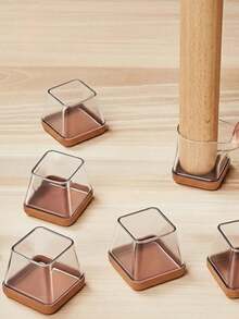 Zazumi 16-Piece Set Chair Leg Floor Protection Material Furniture Slider, Silicone Chair Leg Cover Cap For Hard Wood Or Tile Floors, Square, Clear - multicolor - View 1