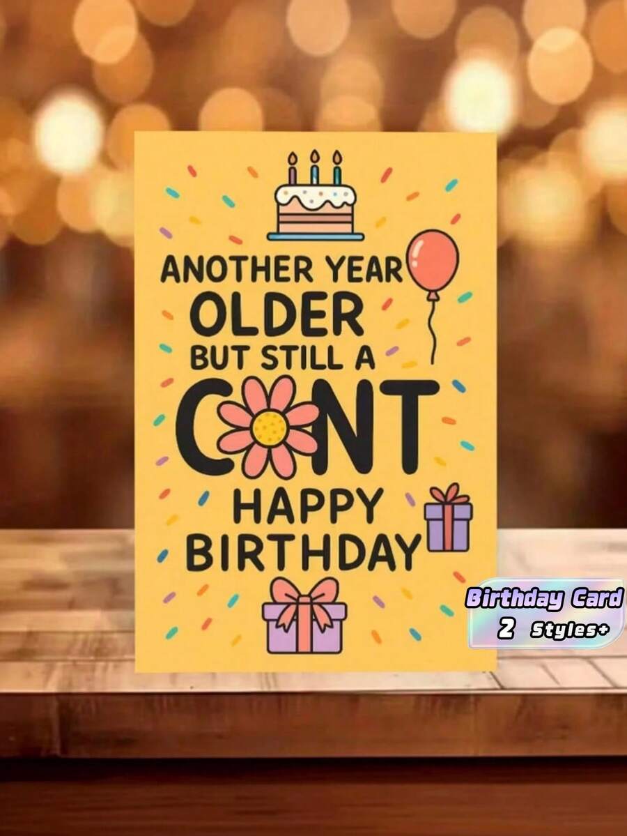 1Pc Fun And Humorous Birthday Card To Give To Friends, Containing Vivid Jokes, Perfect For Adult Birthday Parties, Guaranteed To Make You Laugh Heartily - multicolor - View 1