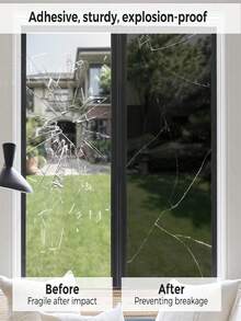 Self Adhesive One-Way Mirror Window Film, Window Film, Daytime Privacy, Anti Thermal Resistance, UV Shading, Suitable For Home And Office Glass Doors, Detachable - 1PC - View 5
