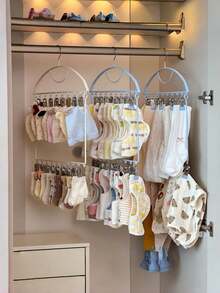 Multi-Clip Baby Drying Hanger Specially Designed For Newborn Accessories. Great For Hanging Socks, Bibs, Baby Hats And Small Infant Clothes While Air Drying. - A - View 7