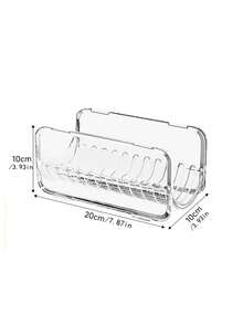 1Pc Transparent Acrylic Hair Tool Organizer Rack Stackable Countertop Storage Holder For Curling Iron Straightener Blow Dryer Comb Bathroom Vanity Dressing Table Salon Desk Shelf - transparent color - View 2