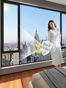 Self Adhesive One-Way Mirror Window Film, Window Film, Daytime Privacy, Anti Thermal Resistance, UV Shading, Suitable For Home And Office Glass Doors, Detachable - 1PC - View 8