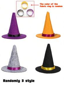 Mini Felt Witch Hat Wizard Cap Wine Bottle Decorations Props For Halloween Holiday Party Cosplay Supplies - View 9