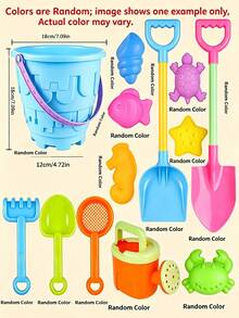 MINKOJA Beach Toy Set For Youngsters To Play With Water And Sand Large Sand Shovel Beach Bucket Sand Digging Tool Timer Accessories, Random Colors - Multicolor - View 16