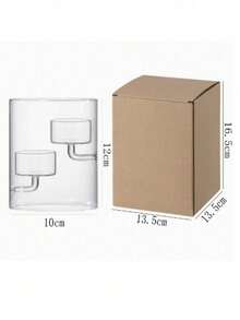 Cylindrical Windproof Glass Candle Holder, Oil Lamp, Windproof Candle Holder, Creative Home Decoration, Candlelight Dinner Gift (Excluding Candles) - Multicolor - View 15