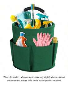 Cleaning Storage Basket With Handle, Cleaning Supplies Organizer, 17l Foldable Storage Basket, Cleaning Storage Organizer, Portable Multi-Functional Cleaning Bucket Bag, Suitable For Home, Garden (Black) - Upgraded Version - View 11