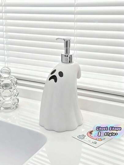 1 Peça Garrafa Bomba de Loção em Formato de Fantasma de Halloween, Dispensador Plástico Vazio para Banheiro, Gel de Banho, Shampoo, Sabonete Líquido, Recipiente Suporte para Decoração de Festa Assustadora de Feriado, Presente