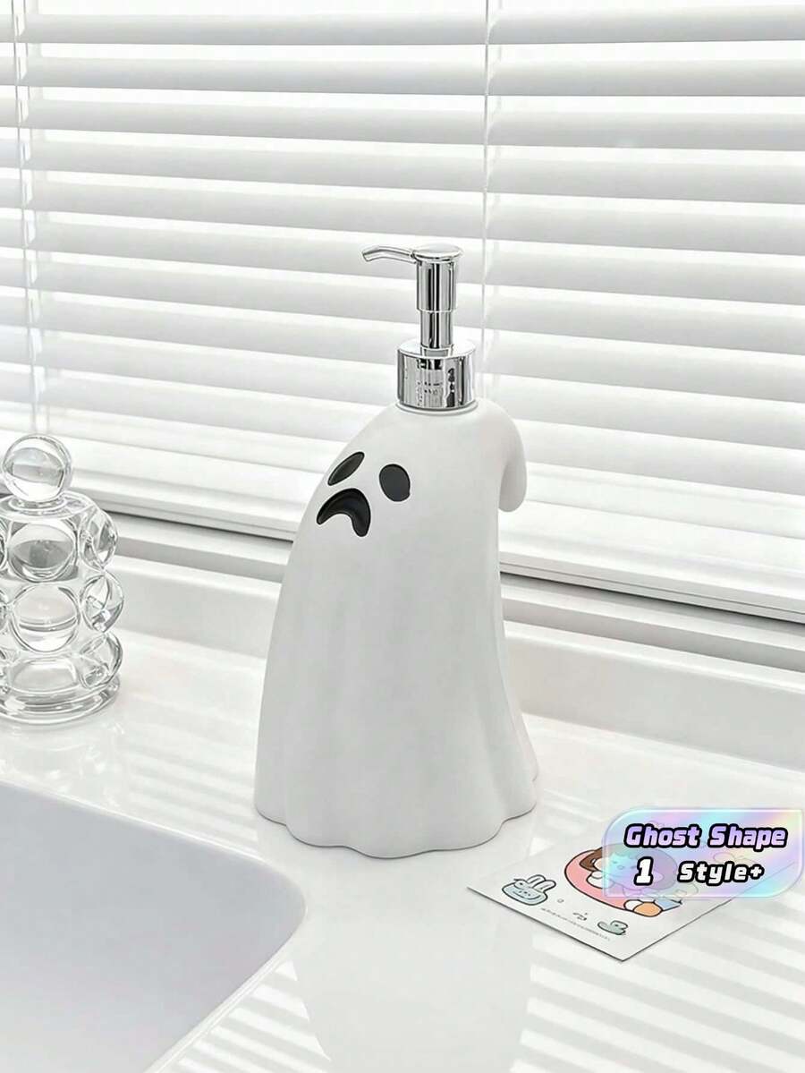 1 Peça Garrafa Bomba de Loção em Formato de Fantasma de Halloween, Dispensador Plástico Vazio para Banheiro, Gel de Banho, Shampoo, Sabonete Líquido, Recipiente Suporte para Decoração de Festa Assustadora de Feriado, Presente - 200ml - Visão 1