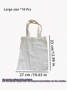10 Piece Set With Multiple Sizes To Choose From, Large Capacity Beige Canvas Painting Bag, Tote Bag, Storage Bag, Shopping Bag - Handbag - View 4