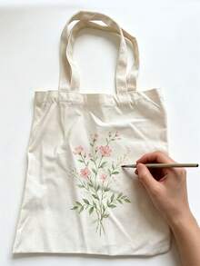 10 Piece Set With Multiple Sizes To Choose From, Large Capacity Beige Canvas Painting Bag, Tote Bag, Storage Bag, Shopping Bag - Handbag - View 2