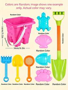 MINKOJA Beach Toy Set For Youngsters To Play With Water And Sand Large Sand Shovel Beach Bucket Sand Digging Tool Timer Accessories, Random Colors - Multicolor - View 12