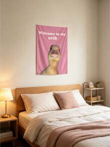 1PC 2x3 Feet Welcome To My Flag Man Hole Wall Banner With Brass Trim, Perfect Room Decor For College Dorm, Outdoor Parties & Festival. Great Gift For Friends. - Pink - View 3