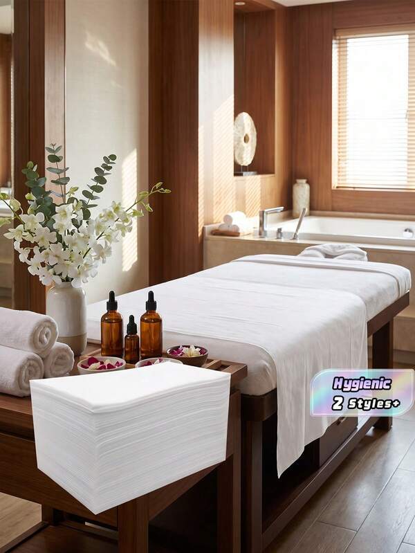 100pcs Disposable Non-Woven Bed Sheets, Breathable,Suitable For Beauty Salons, Spas, Massage, Also Suitable As Tablecloths, Eyelash Extensions, Tattoos, Travel, And More