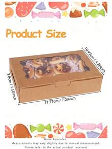 20 Kotak Hadiah Kue, Kotak Snack Roti Cokelat, Kotak Hadiah Premium untuk Mengemas Makanan Penutup, Donat, Pai, Permen, Kue, Muffin, dan Makaron - Coklat - View 2