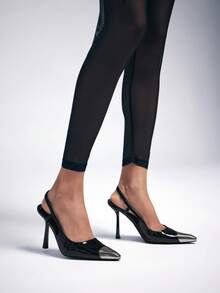 SHUZIA Women's Fashion Commuter Colorblock Pointed Toe Pumps - Black - View 5