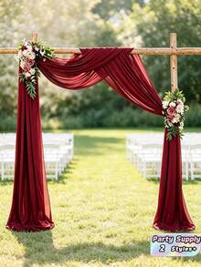 1/2 Pieces 4.4 Yards Arch Canopy Sheer Backdrop Curtain, Suitable For Party, Ceiling, Wedding Arch, Reception, Christmas And Other Occasions Decoration - View 1