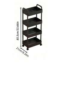Multifunctional Rolling Storage Cart - Universal Storage Solution For Kitchen, Living Room, And Bedroom - Can Store Stationery, Snacks, Small Items, And More - Durable Plastic Material, Multi-Purpose Trolley, Vertical Storage Rack - Multicolor - View 8
