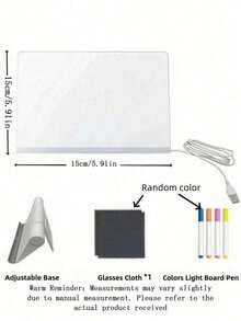 1 Set Papan Gambar Bercahaya, Papan Pesan Akrilik LED, Papan Memo. Mainan Melukis Edukatif, Bertenaga USB, Dilengkapi dengan Stand, Kain Lap, dan Pena Warna, Dekorasi Pesta Ulang Tahun, Hadiah untuk Teman, Hadiah Pesta. - Beraneka warna - View 17