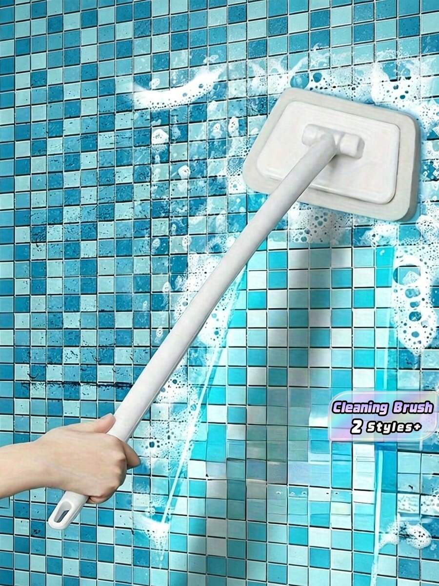 1pc Long-Handled Sponge Head Cleaning Brush, Powerful Stain Removal, Easily Handles The Cleaning Of Bathroom Wall Tiles, Suitable For Home Cleaning, Making Cleaning More Effortless And Efficient. - multicolor - View 1