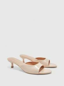 CUCCOO BIZCHIC Sandal Wanita Model Terusan Hak Sedang Ujung Bulat Warna Aprikot Muda Terbaru untuk Musim Semi dan Musim Panas, Serbaguna untuk Sehari-hari, Sederhana, dan Cocok untuk Semua Aktivitas - Minyak kuda aprikot generasi kedua 18 # - View 1