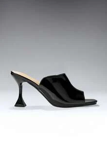 SHUZIA Ladies Elegant Stiletto Heel Slip-On Sandals - Black - View 1