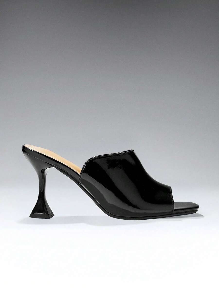 SHUZIA Ladies Elegant Stiletto Heel Slip-On Sandals - Black - View 1