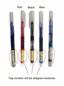6-15PCS/Straight Liquid Assorted Colors Pen Quick Drying Test Signature Large Capacity Smooth Writing Gel Pen 0.5mm Black Blue Red Ink School Office Student Ball Pen Stationery School Rollerball Pen Back To School - Multicolor - View 22