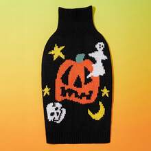 Petsin Funny Halloween Pumpkin Expression Warm Pet Sweater - Multicolor - View 13
