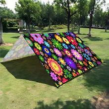 1Pc Bohemian Floral Sun Shade Sail, Breathable Polyester UV Block Outdoor Shade Canopy, Colorful Flower Geometric Pattern Sunshade For Patio, Garden, Beach, Camping - LZY-014 - View 4